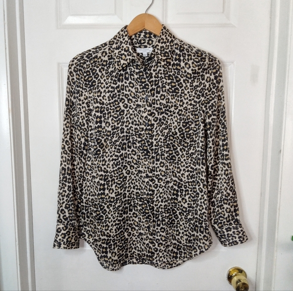 Equipment Reese Leopard Print Button Down Shirt Size XS - Picture 5 of 15